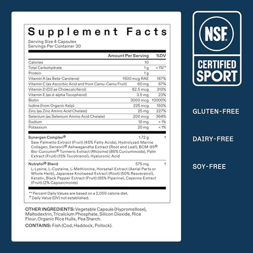 Nutrafol Men Hair Growth Supplements, Ages 18–49 – 1-Month Supply