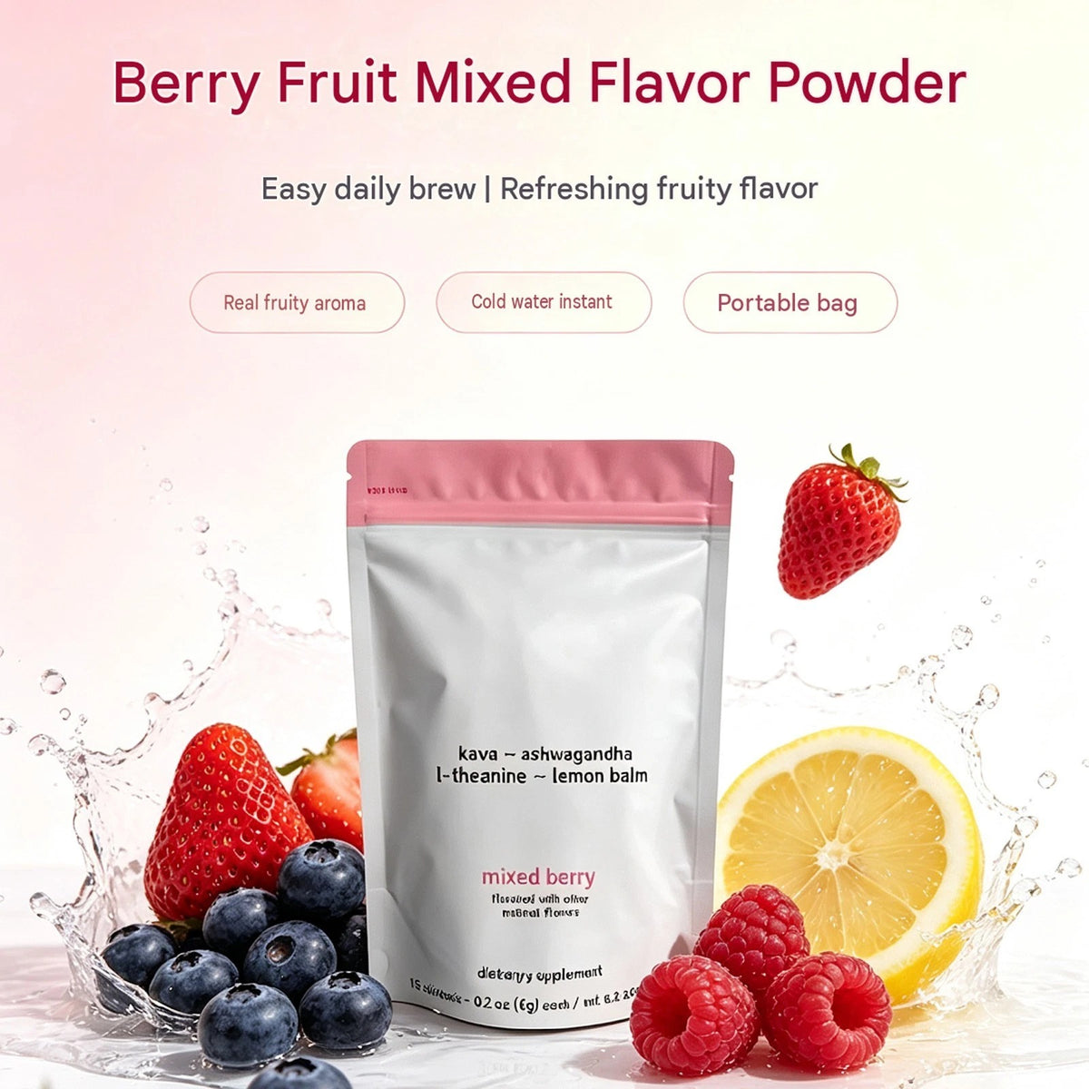 U Relax Calming Tonic Mixed Berry Flavor -15 Packets Relaxation Drink Supplement