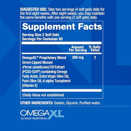 OmegaXL Joint Support Supplement – 120 Soft Gels | Green-Lipped Mussel Oil