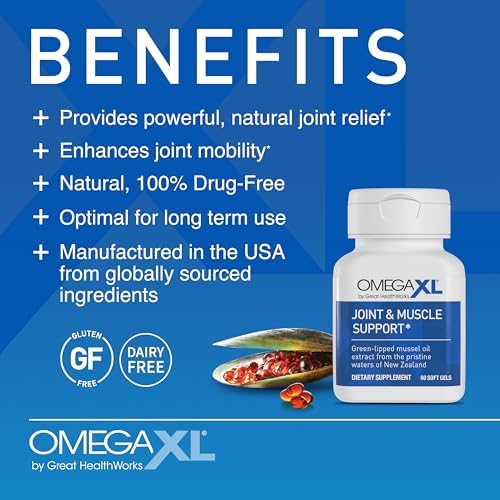 OmegaXL Joint Support Supplement – 300 Soft Gels | Green-Lipped Mussel Oil