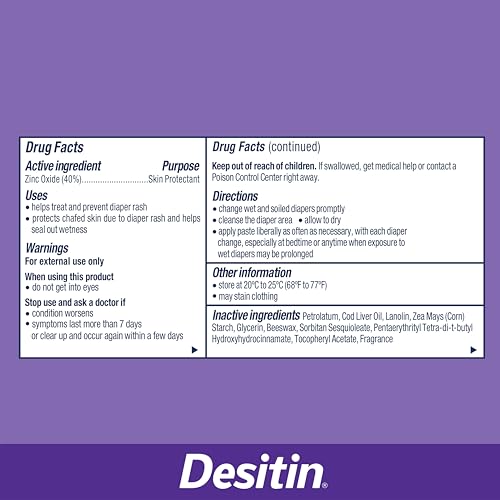 Desitin Maximum Strength Diaper Rash Cream, 40% Zinc Oxide