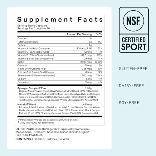 Nutrafol Women's Balance Hair Growth Supplements, Age 45+ – 1-Month Supply