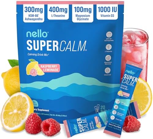 Nello Supercalm Powdered Drink Mix – Raspberry Lemonade, 20 Packets