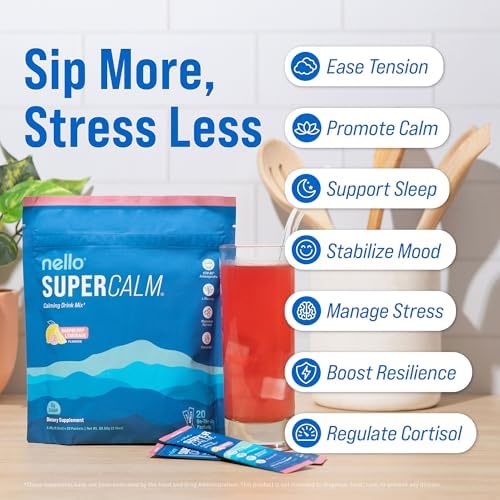 Nello Supercalm Powdered Drink Mix – Raspberry Lemonade, 20 Packets