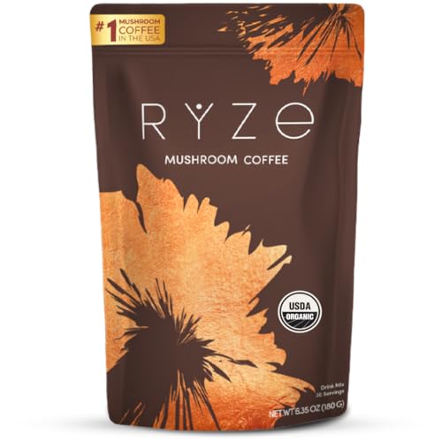 RYZE SUPERFOODS Mushroom Coffee Powder – 30 Servings