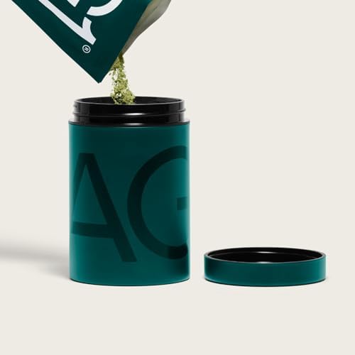 AG1 Greens Powder Bundle with 32 oz Stainless Steel Canister, Shaker & Scoop
