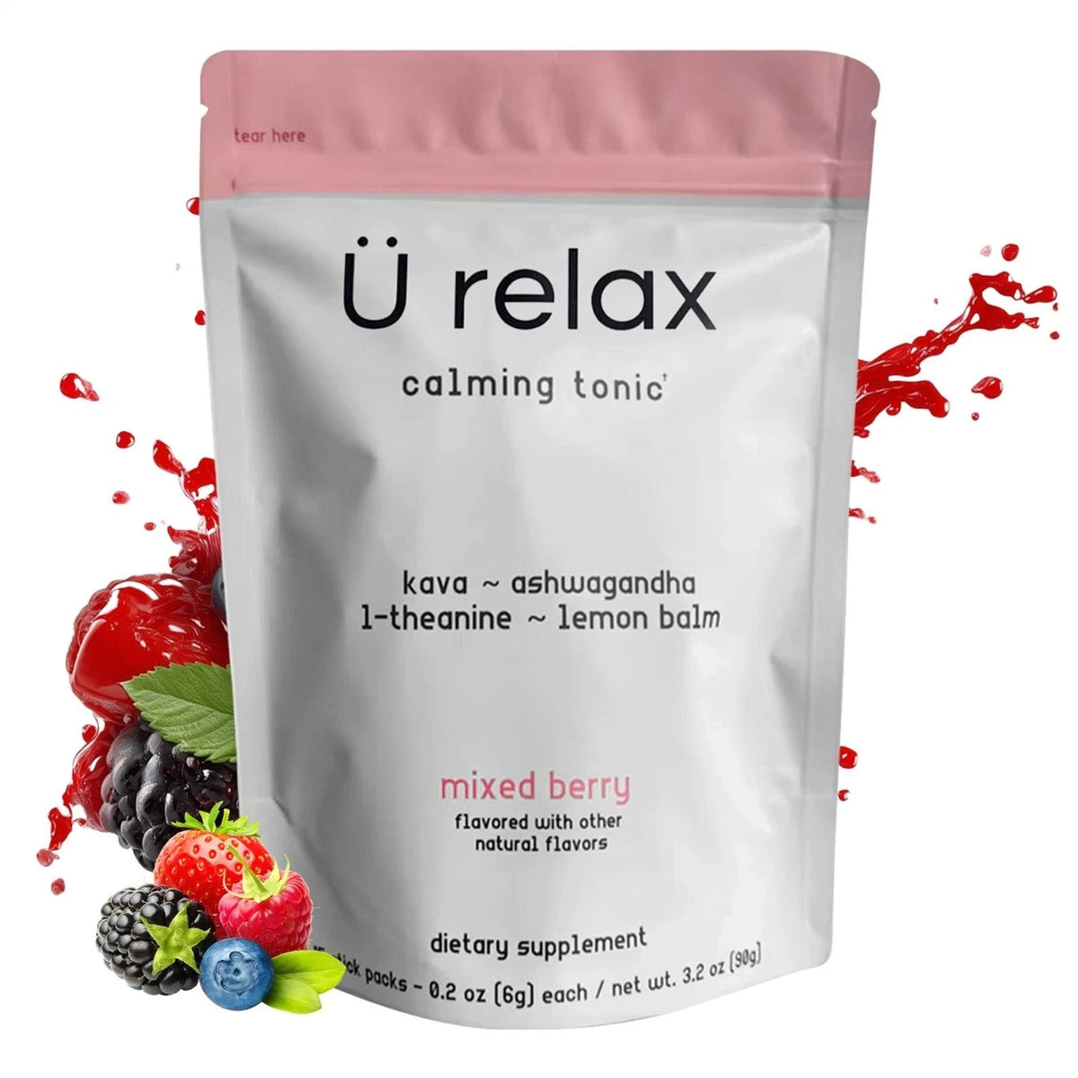 U Relax Calming Tonic Mixed Berry Flavor -15 Packets Relaxation Drink Supplement