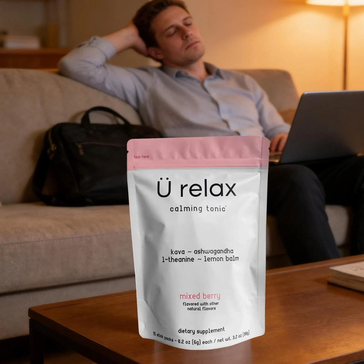 U Relax Calming Tonic Mixed Berry Flavor -15 Packets Relaxation Drink Supplement