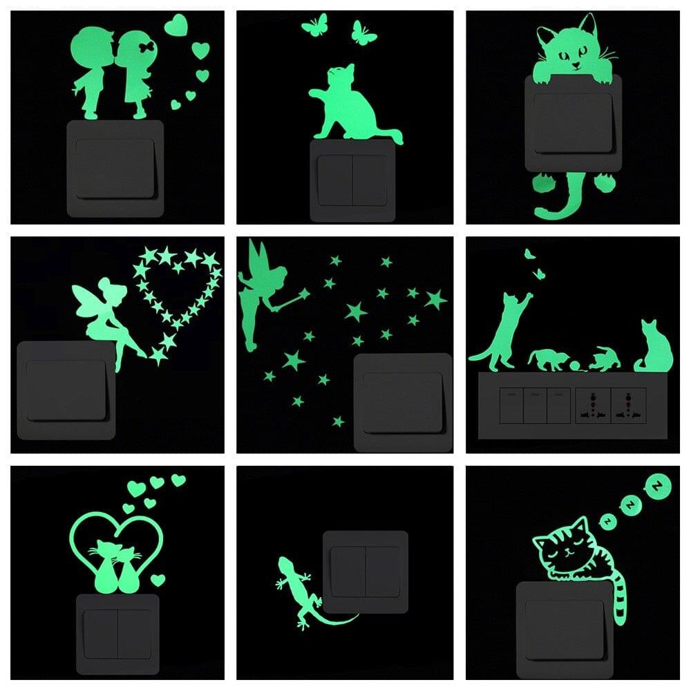 Cartoon Glowing Wall Stickers - Homo Gears